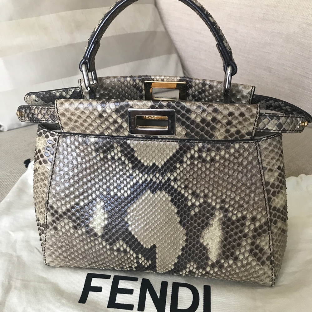 Fendi python peekaboo mini bag